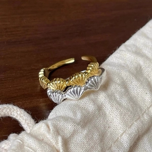 Minimalistische s925 Silber Muschel Ringe in Gold und Silber mit verstellbarem Design