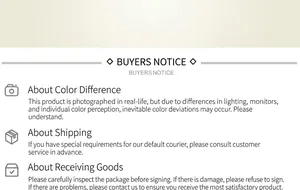 Avis d'achat détaillé et politiques de boutique concernant l'expédition et les couleurs
