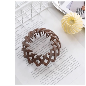 Matte bird nest hair clips in brown and beige colors for stylish bun hairstyles