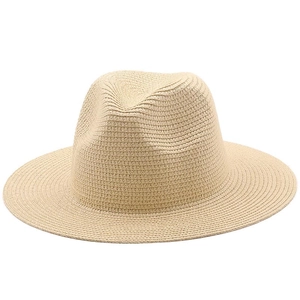Classic wide brim straw hat in khaki for women with a lightweight woven texture