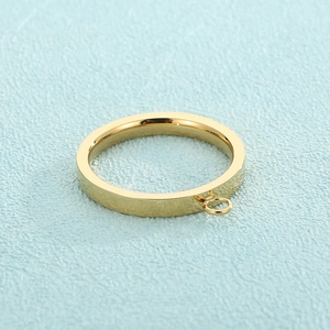Support de bague en acier inoxydable doré poli avec anneau pour création DIY