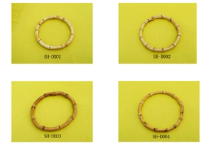 Macro comparison of four handmade bamboo bracelet styles with natural brown texture