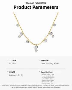 Detail specifications of 925 sterling silver necklace with 5A zirconia leaf charms