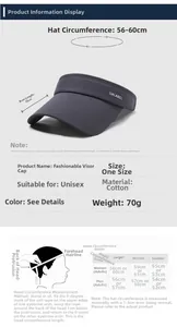 Detailed size chart for the ice silk sun hat showing brim, circumference and weight info