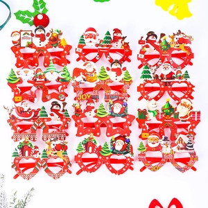 Weihnachten Cartoon Brille Party Dekoration Foto Requisiten Rentier Schneemann rot Set 2024