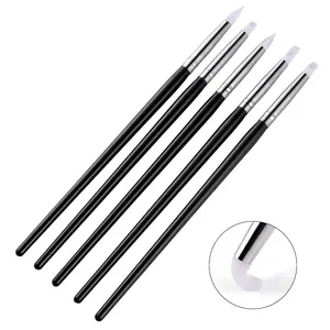 Nail Art Silikonstifte Schnitzen Prägen Bildhauerei Werkzeuge Weich Flexibel Silikon Metall Kunststoff DIY Maniküre Profi