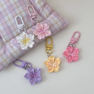 Kirschblüten Schlüsselanhänger Süßer Blumenanhänger Harz Bunter 3D Schlüsselring Für Frauen Mädchen Rucksack Zubehör