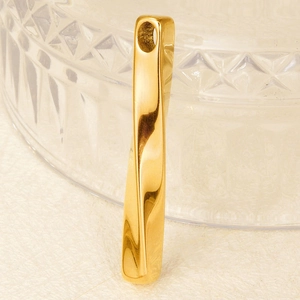 Minimalist gold 304 stainless steel twisted bar pendant on elegant neutral background