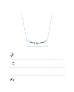 Detail of S925 sterling silver necklace with 40+5cm chain and 4cm colorful pendant