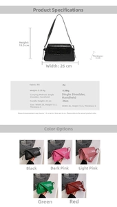Detailed size chart for crocodile pattern shoulder bag showing 26cm width and 13.5cm height