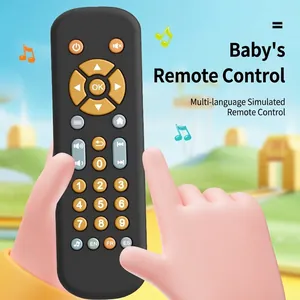 Educational TV remote control toy for infants with colorful buttons and music features