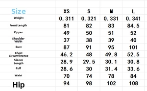 Detailed sizing chart with measurements for the sweet tweed A-line mini dress
