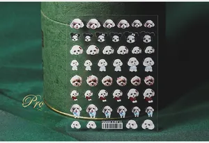 Detail of TS-287 cute cartoon dog nail stickers with various puppy facial expressions