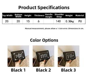 Size chart for punk spellbook crossbody bags with PU leather details and chain straps