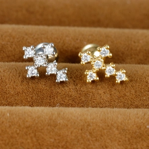 Cross earrings featuring micro-paved cubic zirconia with secure screw back closure