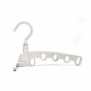 Portable 5-hole folding clothes hanger with rotating hook for travel and dorm