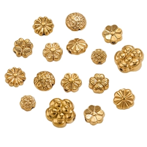 Gold stainless steel flower spacer beads set for DIY jewelry and necklace making