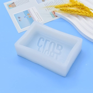 Fight Club style rectangular silicone soap mold with CLUB letter engraving for DIY