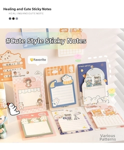 Detalle de notas adhesivas de dibujos animados con diseños creativos de lista de tareas