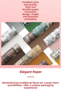Detail of premium heavy floral wrapping paper with vintage textures and artistic patterns