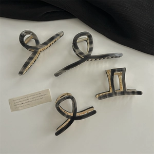 Grande Pince À Cheveux En Acétate Motif Marbre Maintien Fort Pour Cheveux Épais Accessoire Élégant Femmes