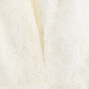 French style white sleeveless V-neck maxi dress with delicate floral lace embroidery