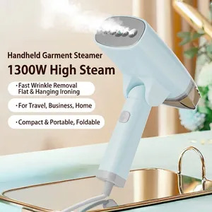 Portable 1300W foldable handheld steamer for clothes with dual vertical and flat steaming