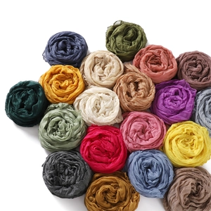 Lightweight breathable cotton linen scarf set in various vibrant colors and floral shapes