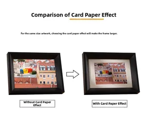 Comparison showing black photo frame with and without off-white decorative matting insert