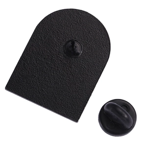 Creative mountain landscape brooch badge with matte black metal base and rubber clutch
