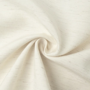 Macro detail of breathable cream linen fabric texture with a natural woven pattern