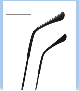 Close-up of ergonomic curved temple tips for non-slip fit on polygon metal sunglasses