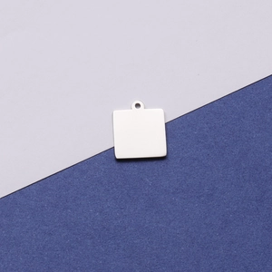 Square Pendant Charm Blank 304 Stainless Steel Mirror Polished Flat Metal Tag For DIY Jewelry Making Bracelet Necklace