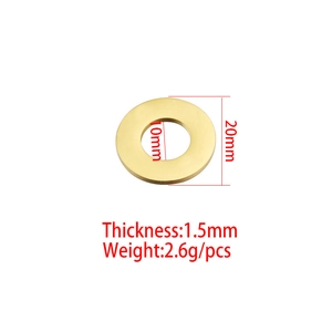 Golden 20mm mirror polished stainless steel hollow round ring DIY jewelry accessory