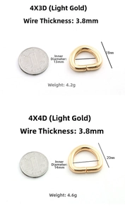 Detaillierter Größenvergleich der D-Ring-Schnallen mit 13mm und 14mm Innendurchmesser