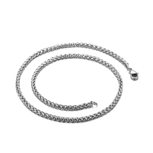 Collana Catena Di Grano Titanio Acciaio Inossidabile Maglia Chiglia Gioielli Moda Uomo Con Chiusura Moschettone