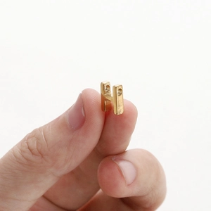 Golden DIY letter H charm with 1.8mm hole for jewelry making craft accessory