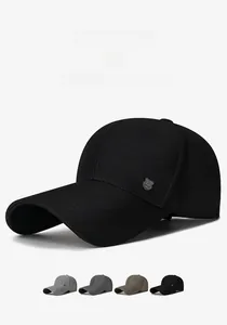Close-up of classic men's baseball cap featuring a metal shield logo and various color options