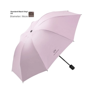 Detalle de paraguas UV rosa de 96cm con revestimiento negro de protección solar