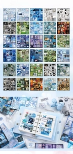 Detail of retro dreamcore stickers featuring 30 sheets of 125x125mm precut DIY material
