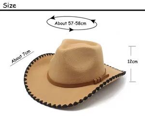 Guide des tailles du chapeau en feutre avec circonférence de 57-58cm et bord de 7cm