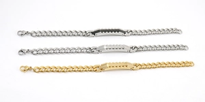 Detailed comparison of three cuban chain bracelets in gold, silver, and black-silver finish