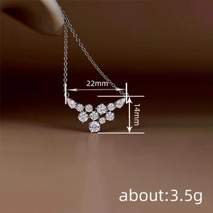 Elegant V-shaped silver necklace with marquise and round cubic zirconia stones