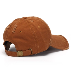 Casquette de baseball rétro marron rouille avec broderie et boucle de réglage en métal