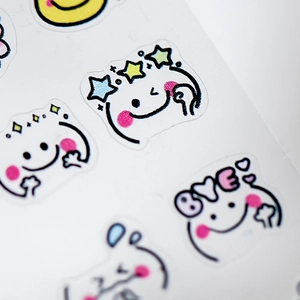 Autocollants 5D pour ongles avec émoticônes cartoon colorés et motifs étoiles