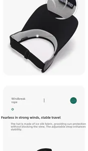 Detail of adjustable elastic windbreak rope on ice silk sun visor for stable outdoor wear