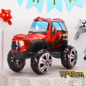 Red 4x4 off-road racing car 3D foil balloon for birthday party decor 72x40cm size