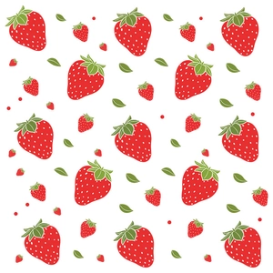 Creative strawberry wall stickers featuring seamless red berries and green leaves design