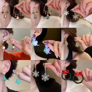 Alloy Acrylic Christmas Halloween Dangle Earrings With 925 Sterling Silver Earring Post Festive Gothic Jewelry For Women