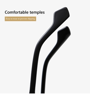 Macro detail of ergonomic matte black temples with anti-slip design for comfort sunglasses